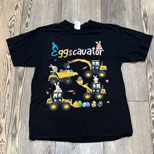Black Eggscavator Graphic T-Shirt